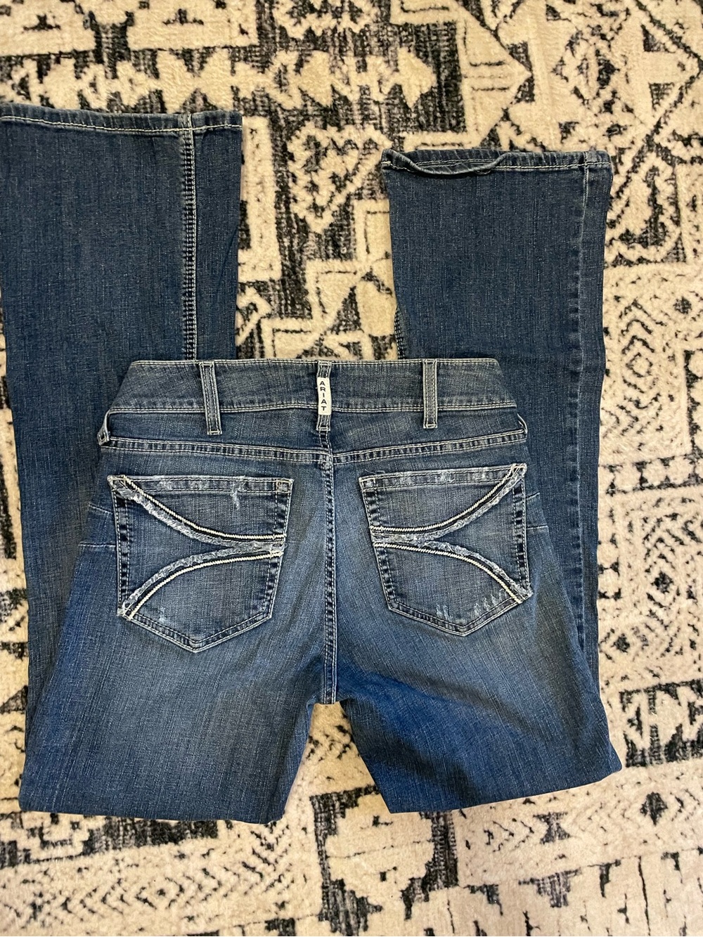 Ariat Dark Blue Bootcut Jeans with Contrast Back Stitching 30 R